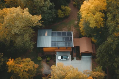Aerial View of Solar Panels