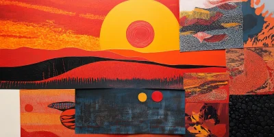 Australian Indigenous Sunrise Collage