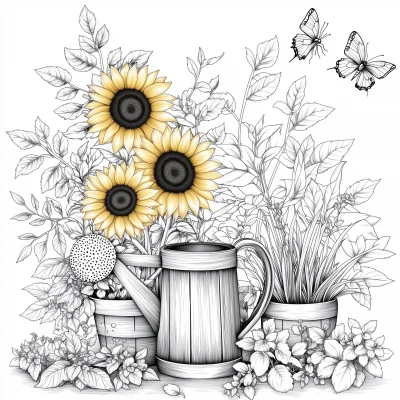 Summer Garden Coloring Page