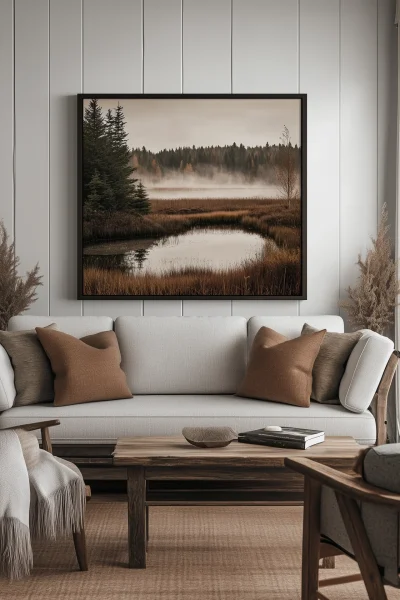 Farmhouse Landscape Wall Art Mockup