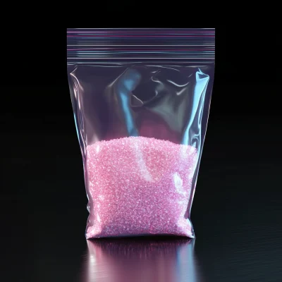 Ziplock Bag with Pink Powder