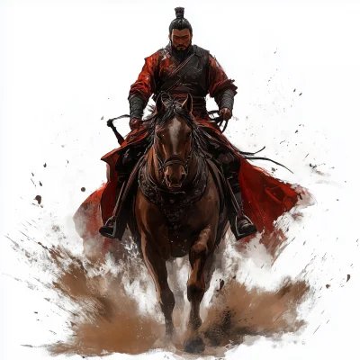 Ancient Chinese Warrior on Horse