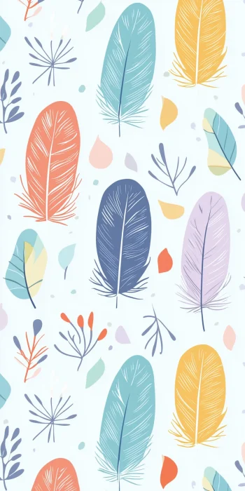 Cute Feather and Leaf Pattern