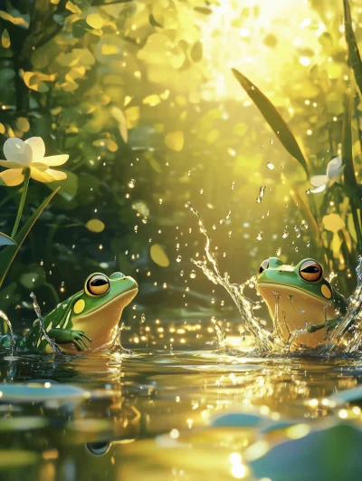 Frogs at Sunset