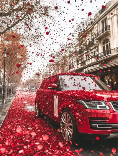 Elegant Rose Covered Range Rover