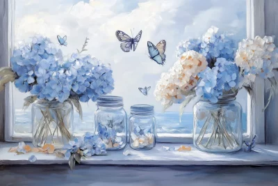 Blue and White Flowers