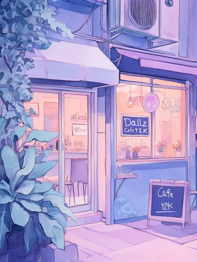 Cutesy Watercolor Cafe