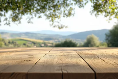 Rustic Table in Countryside