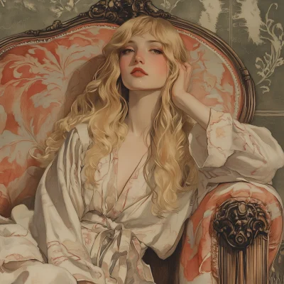 Girl on Chaise Lounge