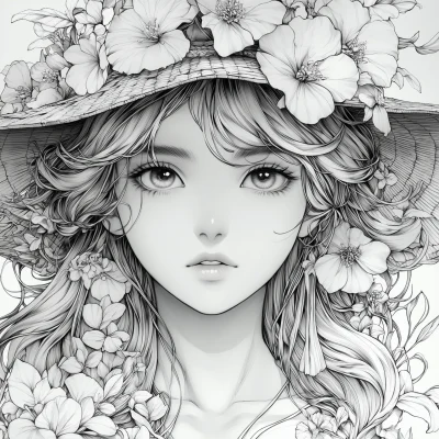 Intricate Anime Coloring Page