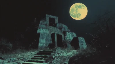 Abandoned Pyramid at Night