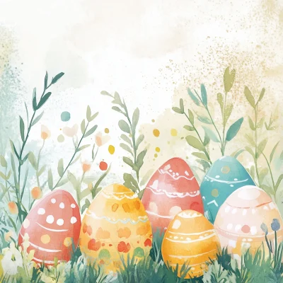 Whimsical Easter Watercolor