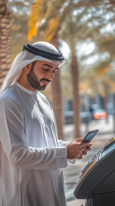 Emirati Man Paying Bill