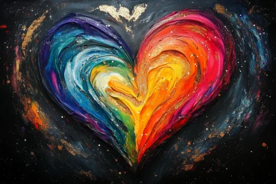 Rainbow Heart Art