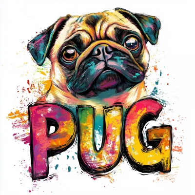 Colorful Pug Street Art