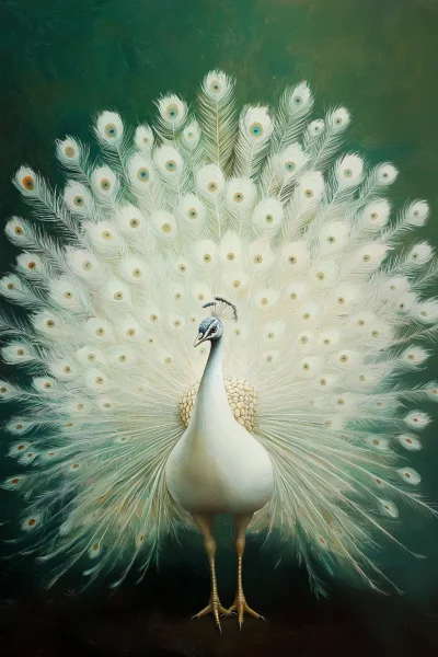 Vintage White Peacock