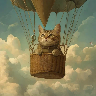 Cat in a Hot Air Balloon