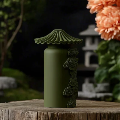 Pagoda Inspired Ceramic Vase