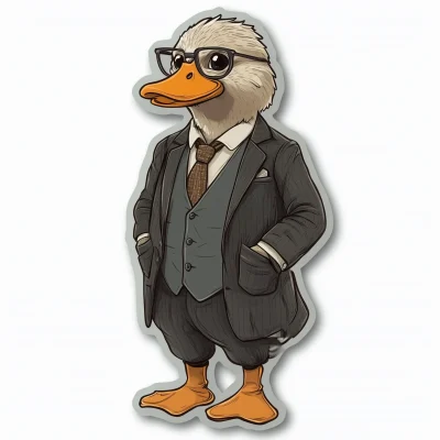 Office Worker Duck Sticker