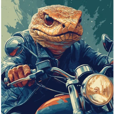 Snake Head Motorcycle Rider