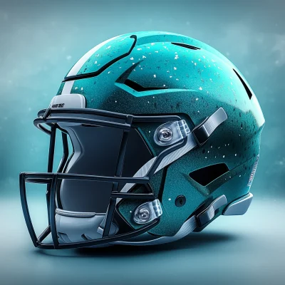 Teal American Football Helmet