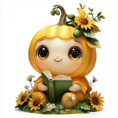 Cute Pumpkin Elf Lamp