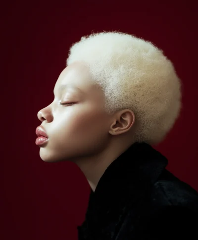 Albino Beauty in Studio