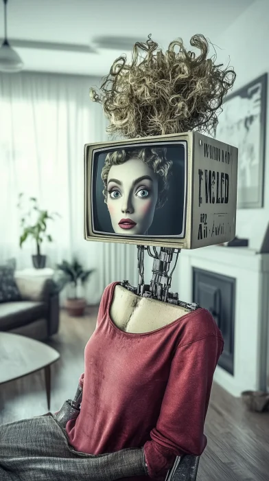 Vintage Robot with TV Head