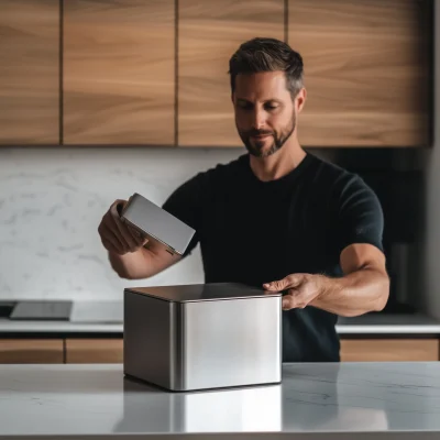 Man in Modern Kitchen