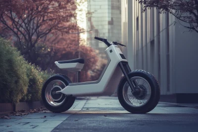 Minimalist Electric Bike in Urban Setting