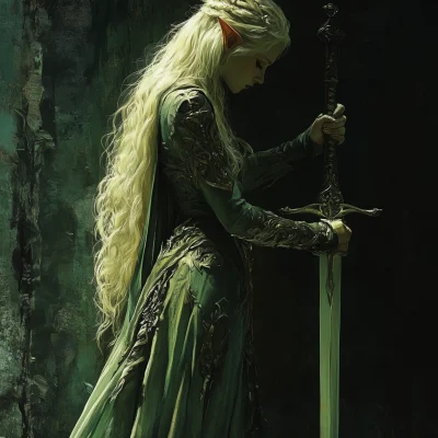 Gritty Dark Fantasy Elf Princess