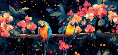 Colorful Rainforest Parrots