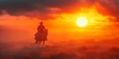 Cowboy at Sunset