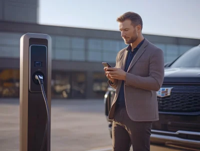 Man at EV Charging Station