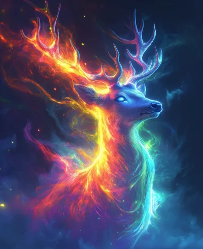 Majestic Deer in the Night