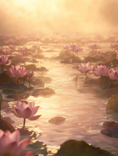 Dreamlike Lotus Garden