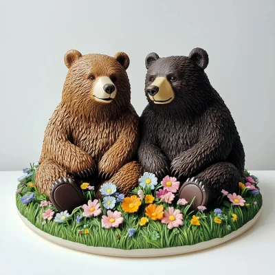 Bears on Grass