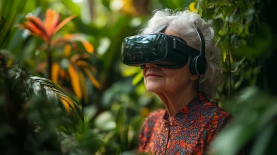 Elderly Woman in Virtual Reality