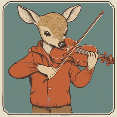 Deer Playing Violin