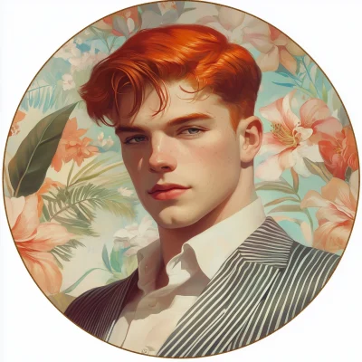 Vintage Young Man Illustration