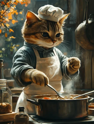 Chef Cat in Nordic Kitchen