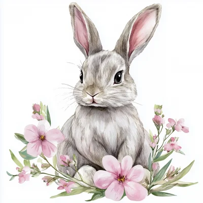 Watercolor Easter Bunny