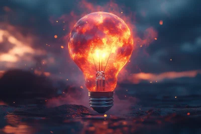 Colorful Exploding Light Bulb