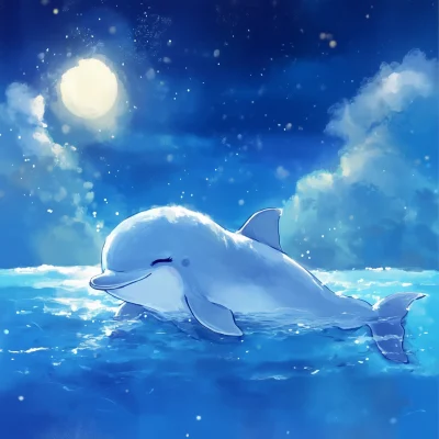 Cute Dolphin in Ocean