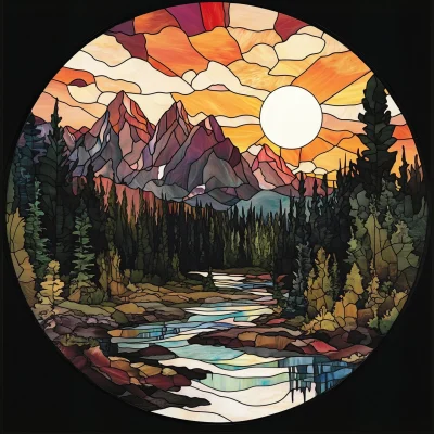 Scenic Forest Stained Glass