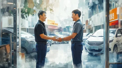 Korea Men Shaking Hands