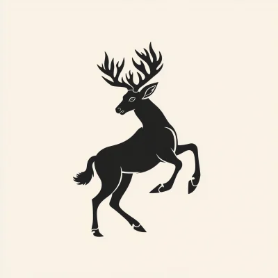 Heraldic Deer Silhouette