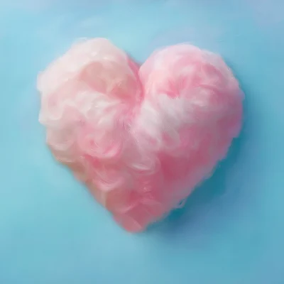 Heart Shaped Cotton Candy