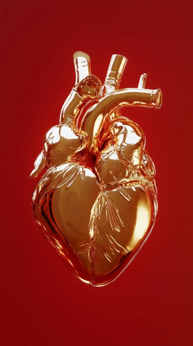 Golden Heart Sculpture