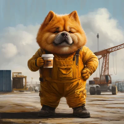 Chow Chow Construction Worker